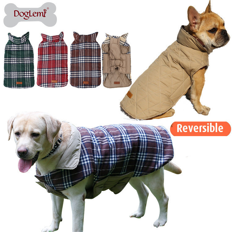 Waterproof Plaid Dog Jacket