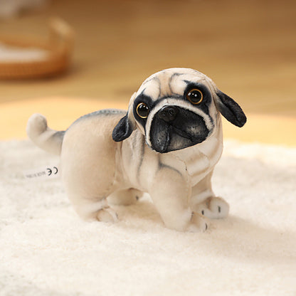 Simulation Puppy Plush Toy – Pug, Husky & Akita Dog Doll