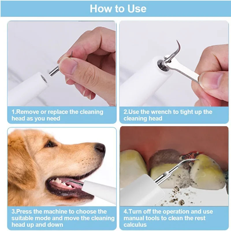 Dog Dental Calculus Remover Tool – Pet Teeth Cleaning Ultrasonic Water Toothpick
