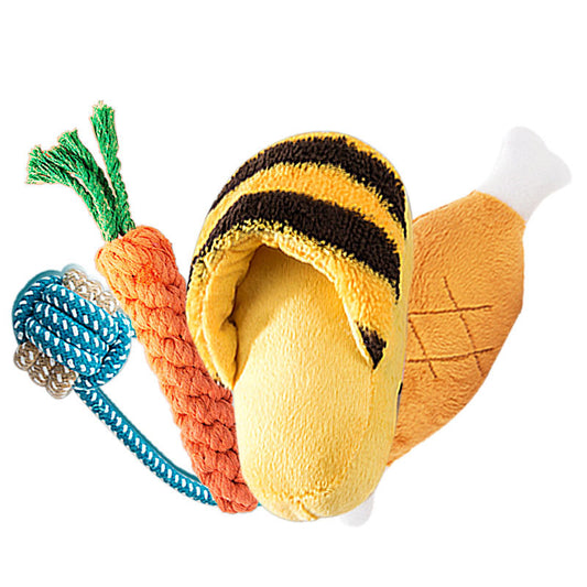 Squeaky Puppy Dog Toy – Bite-Resistant Plush Molar Chew Toy