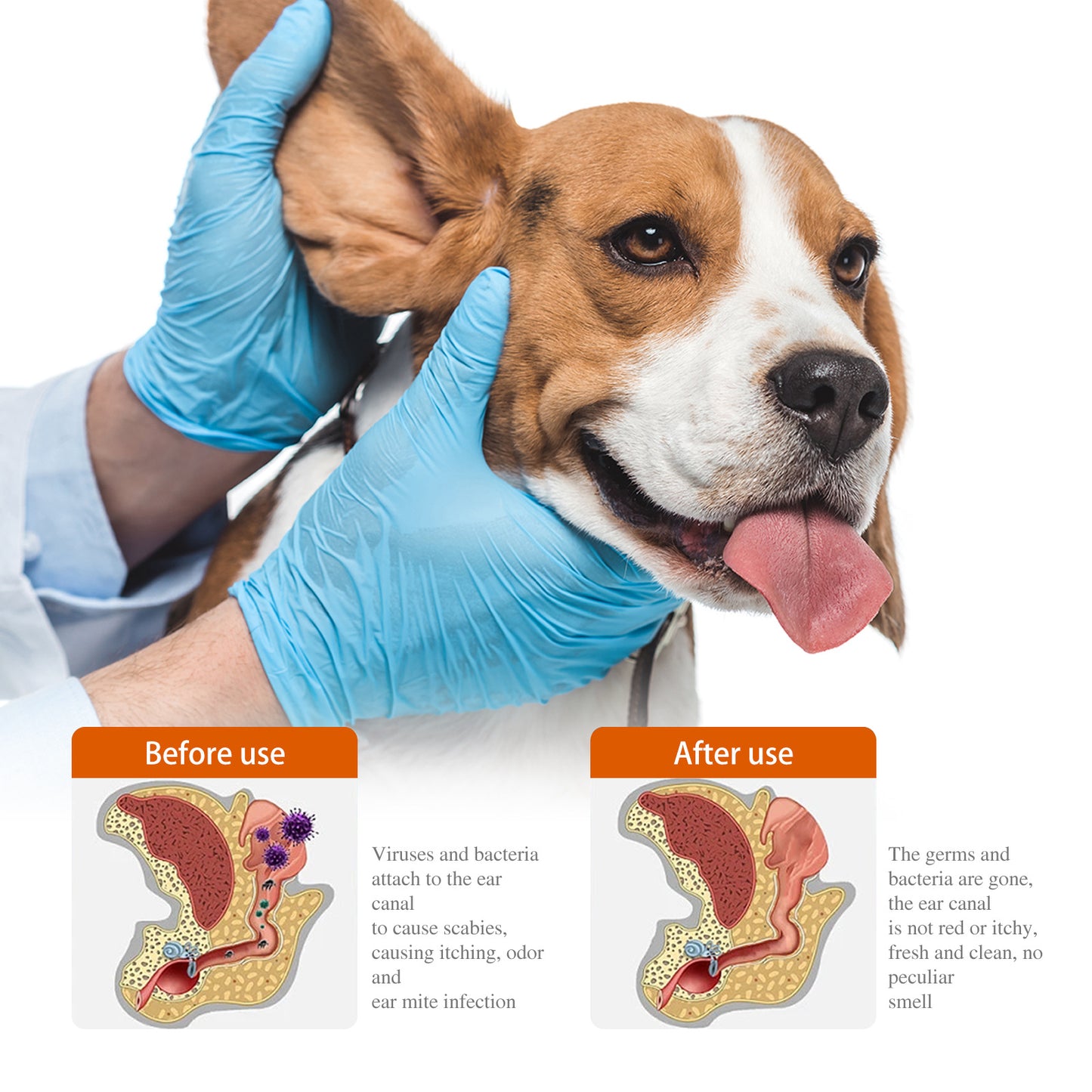 YEGBONG Pet Ear Drops for Cats & Dogs