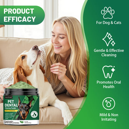 Dog Teeth Cleaning Powder – Green Tea Pet Dental Care Tooth Powder