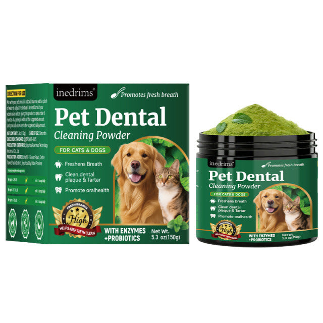 Dog Teeth Cleaning Powder – Green Tea Pet Dental Care Tooth Powder