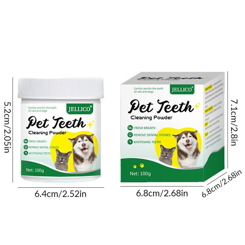 Dog Teeth Cleaning Powder – Green Tea Pet Dental Care Tooth Powder