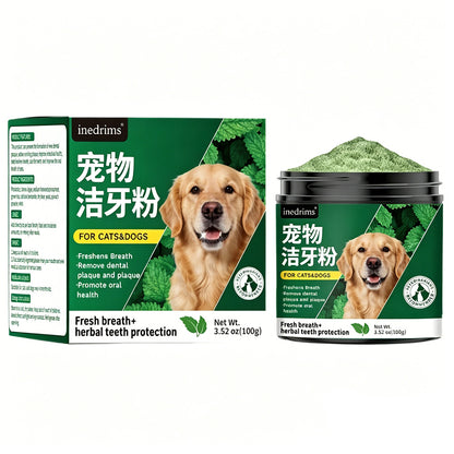 Dog Teeth Cleaning Powder – Green Tea Pet Dental Care Tooth Powder
