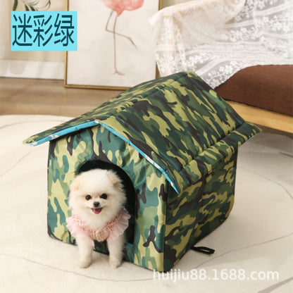 Outdoor Pet House with Washable Cushion