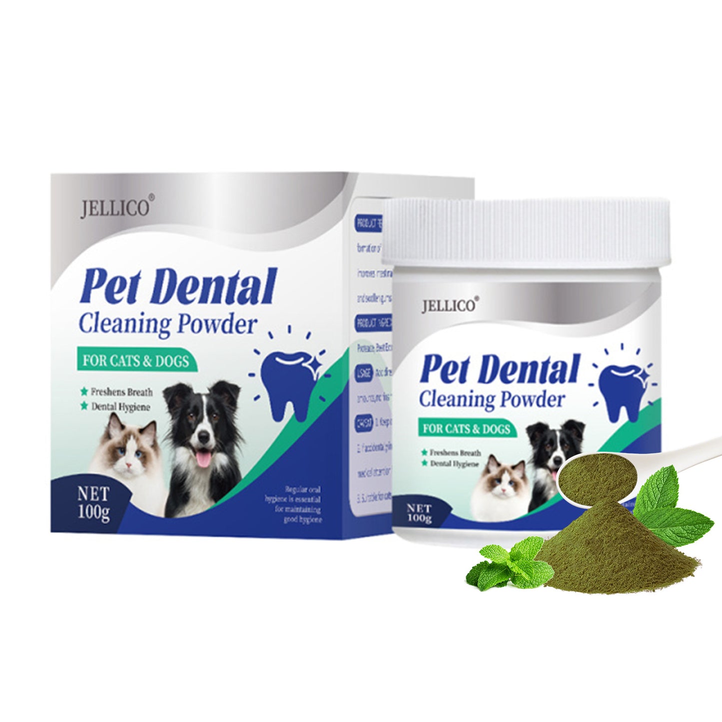 Dog Teeth Cleaning Powder – Green Tea Pet Dental Care Tooth Powder