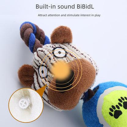 Corduroy Rope Tennis Ball Dog Toy