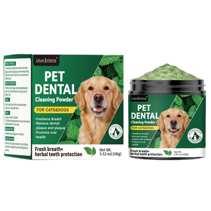 Dog Teeth Cleaning Powder – Green Tea Pet Dental Care Tooth Powder