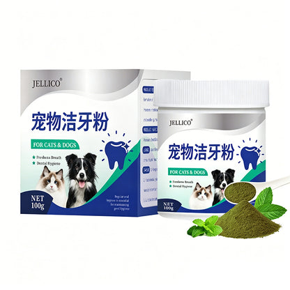 Dog Teeth Cleaning Powder – Green Tea Pet Dental Care Tooth Powder