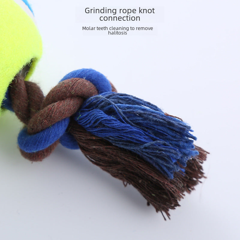 Corduroy Rope Tennis Ball Dog Toy