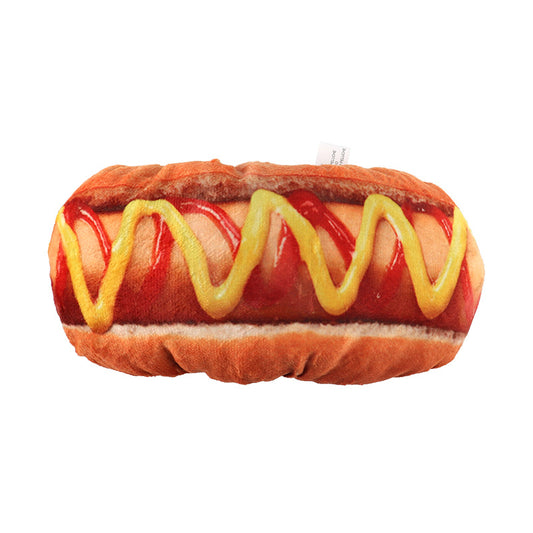 Hot Dog Plush Squeaky Dog Toy