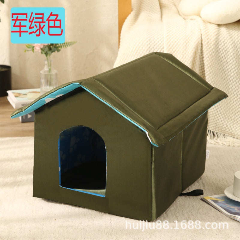 Outdoor Pet House with Washable Cushion