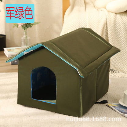 Outdoor Pet House with Washable Cushion
