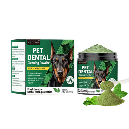 Dog Teeth Cleaning Powder – Green Tea Pet Dental Care Tooth Powder