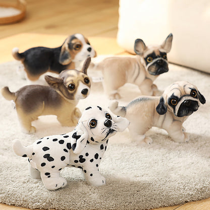 Simulation Puppy Plush Toy – Pug, Husky & Akita Dog Doll