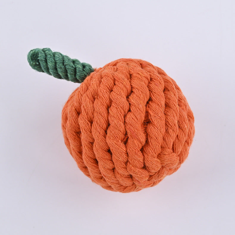 Handmade Orange Rope Dog Toy
