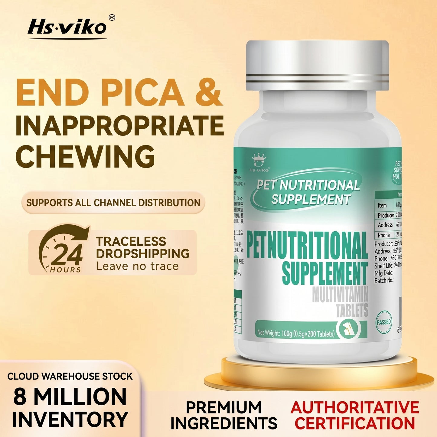 Multifunctional Pet Vitamins for Dogs & Cats